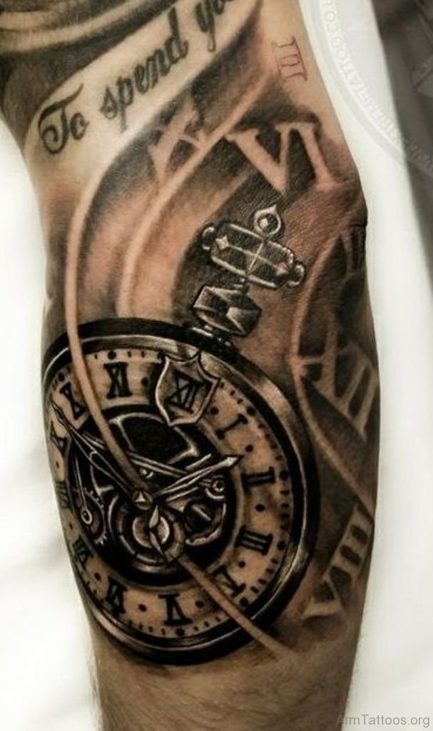 Mens Clock Tattoo