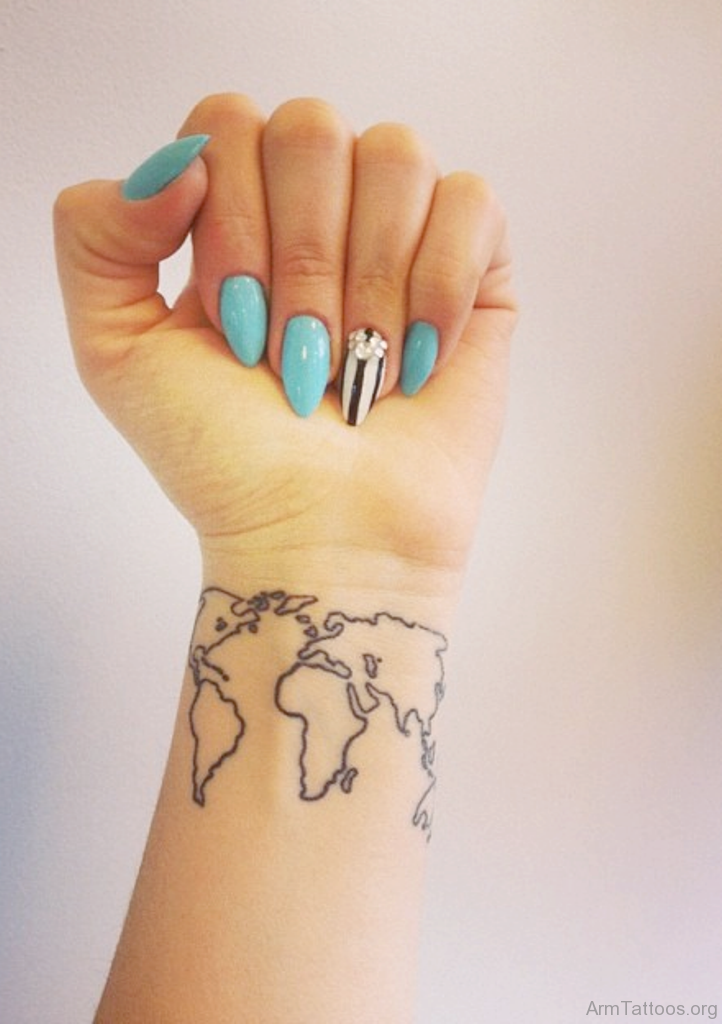 53 Attractive Map Tattoos For Arm