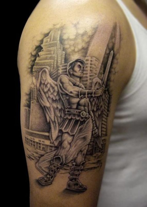 Admirable Guardian Angel Tattoo