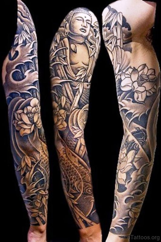 Adorable Buddha Tattoo Full Sleeve 