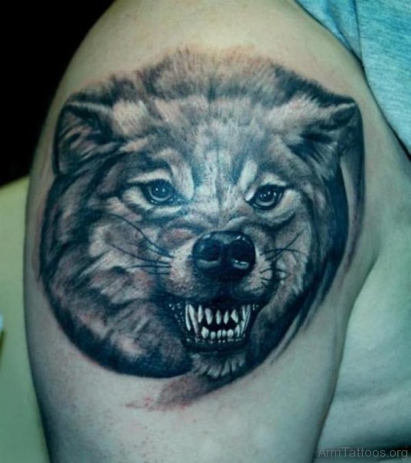 Aggressive Wolf Tattoo Design