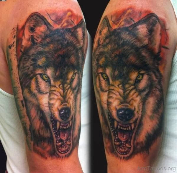 Aggressive Wolf Tattoo 