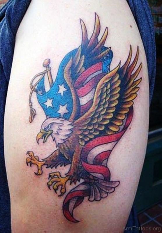 Amazing American Eagle Tattoo On Arm 