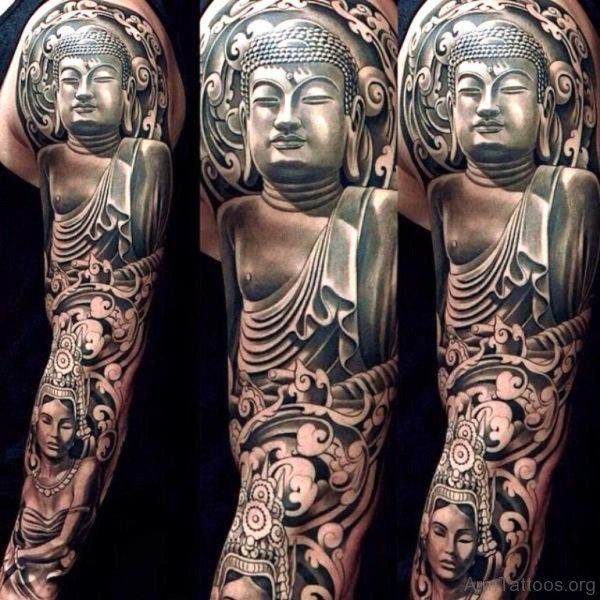 Amazing Buddha Tattoo Full Sleeve 