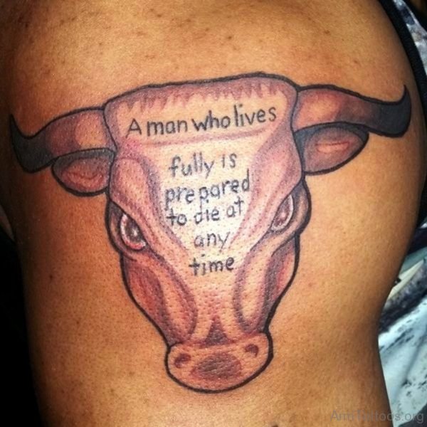 Amazing Bull Head Tattoo 