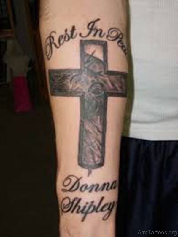 Amazing Cross Tattoo On Arm