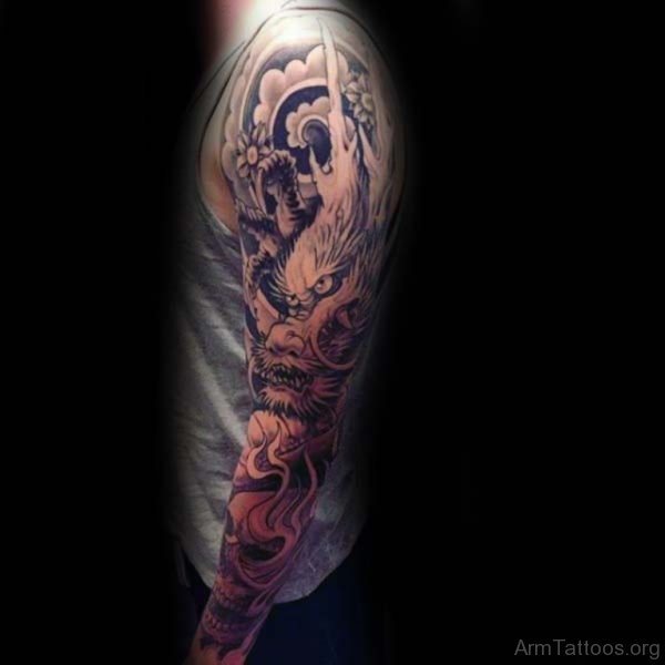 Amazing Dragon Tattoo Design For Arm