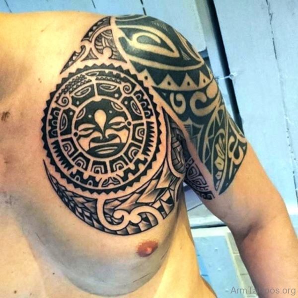 Amazing Maori Tattoo On Left Arm 