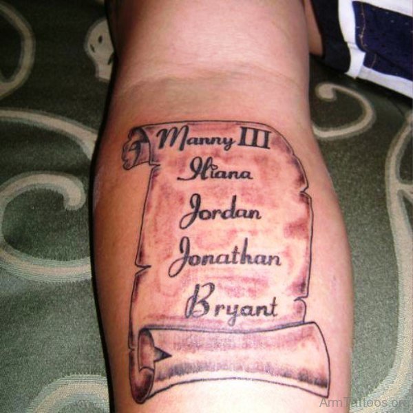 Amazing Scroll Tattoo On Arm 