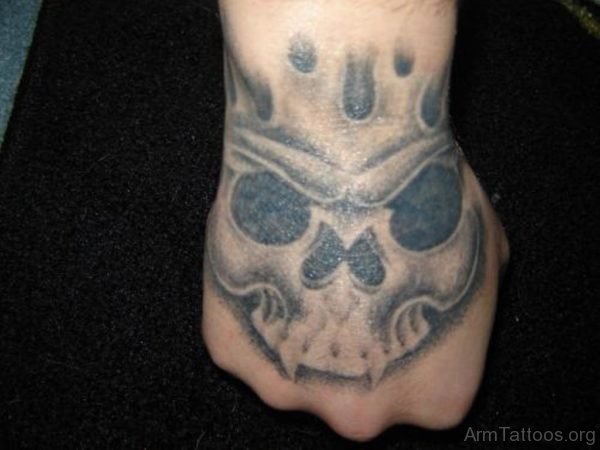 Amazing Skull Tattoo On Hand