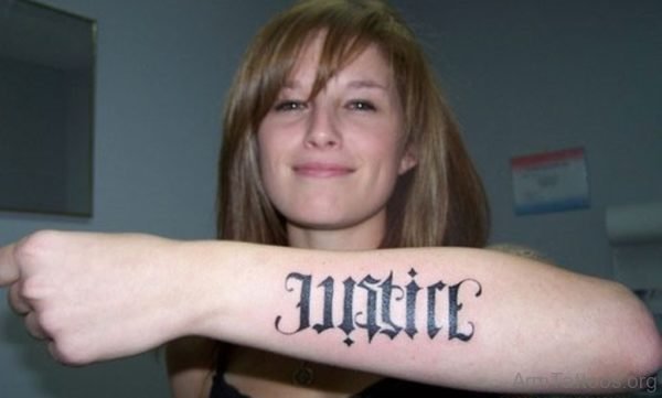 Ambigram Arm Tattoo For Young Girls