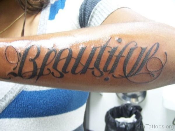 Ambigram Full Arm Tattoo