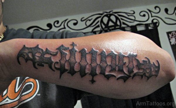 Ambigram Tattoo Deign On Arm