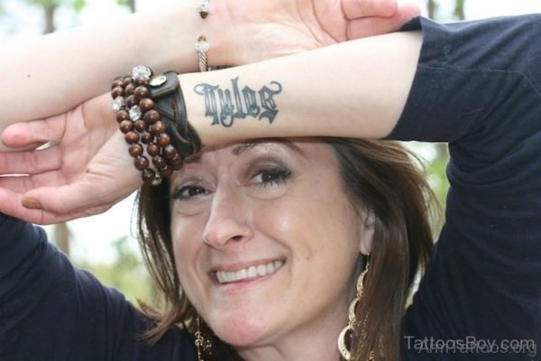Ambigram Tattoo On Wrist For Girls