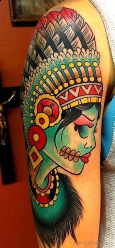 Ameican Zombie Girl Tattoo