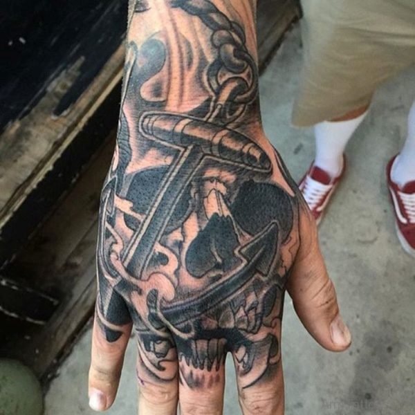 Anchor And Skull Tattoo