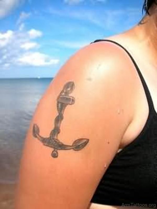 Anchor Tattoo Design On Shoulder