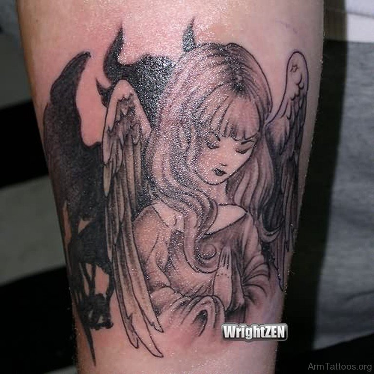 Angel Girl Face Tattoo
