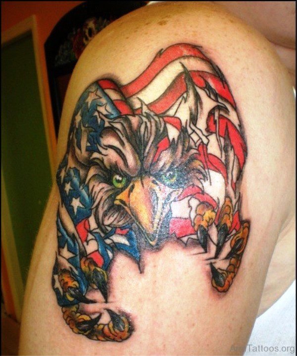 Angry American Eagle Tattoo Design 