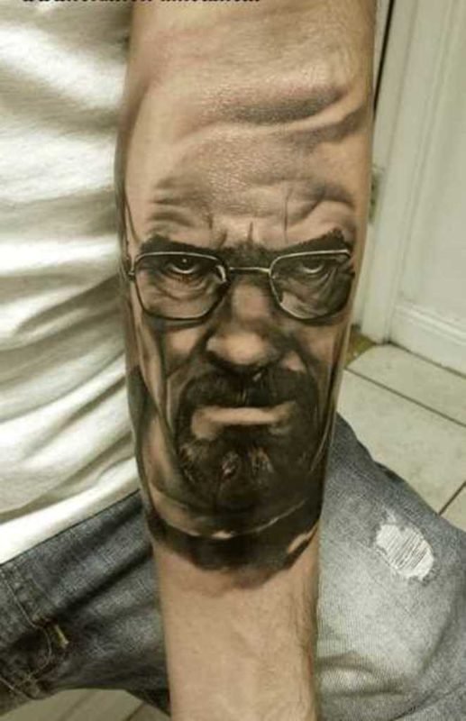 Angry Man Face Tattoo 