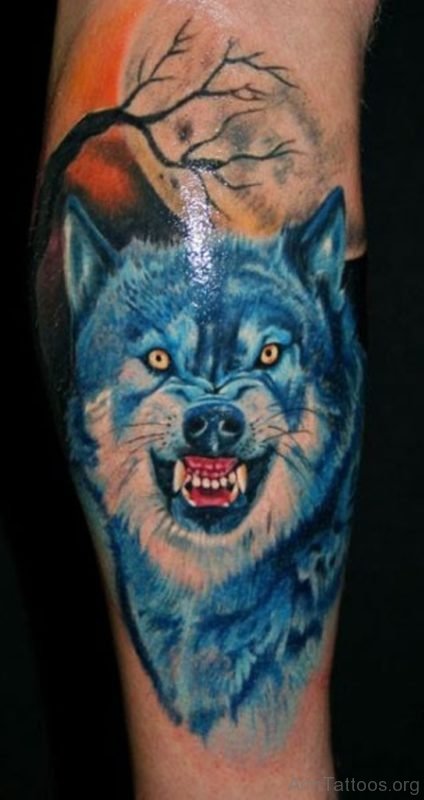 Angry Wolf Tattoo 
