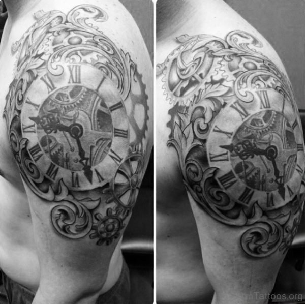 Antique Clock Tattoo 