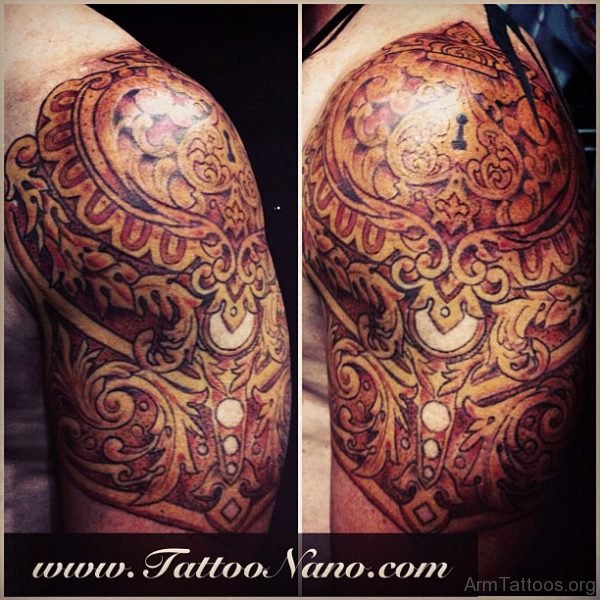 Armor Shoulder Tattoo Design 