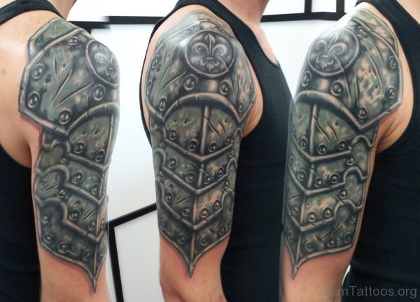 Armour Tattoo On Right Shoulder st74021