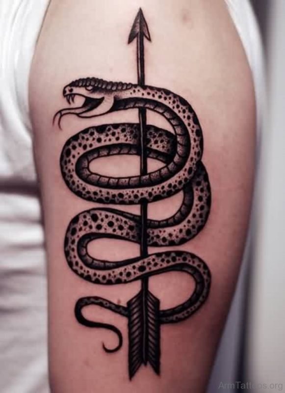 Arrow And Snake Tattoo