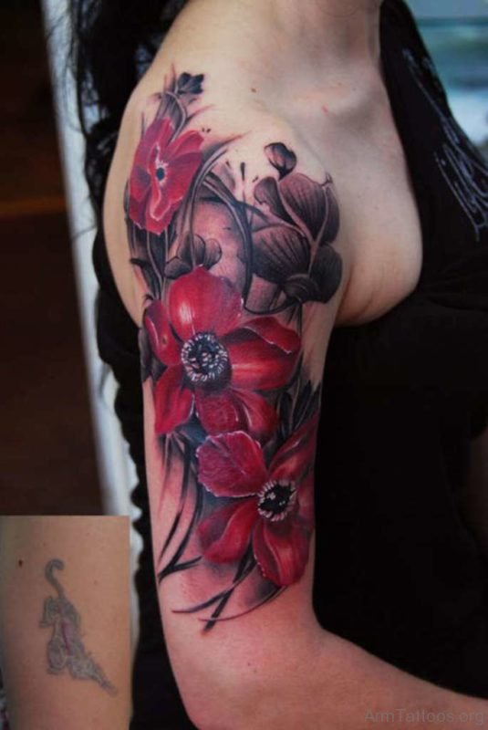 Artistic and Striking Flower Tattoo