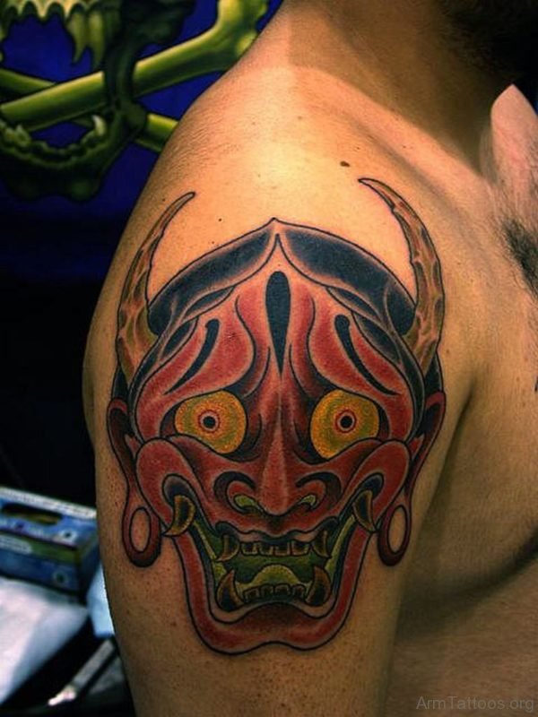 Asian Devil Mask Tattoo