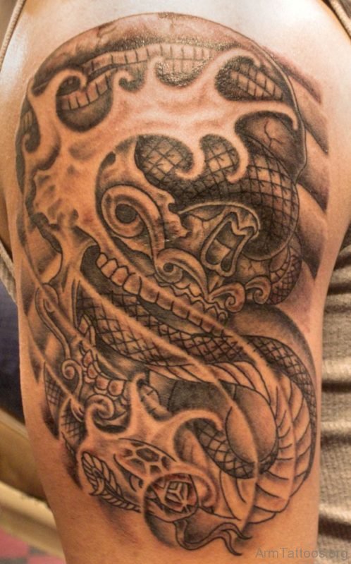 Asian Dragon Tattoo Design On Shoulder