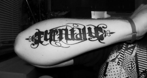 Attractive Ambigram Tattoo On Arm