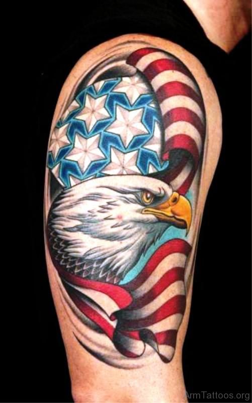 Attractive American Eagle Tattoo Design 