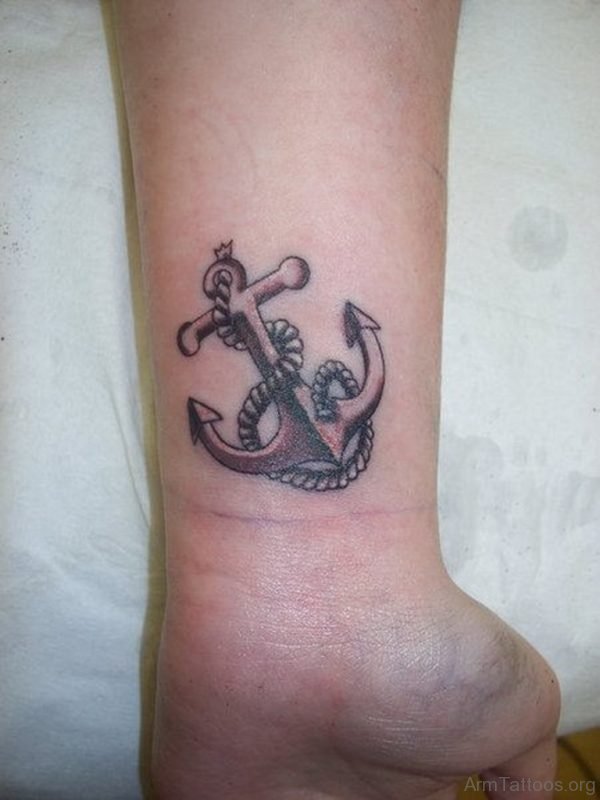 Attractive Anchor Tattoo On Wrist 