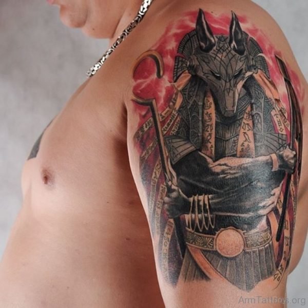 Attractive Armour Shoulder Tattoo st74024