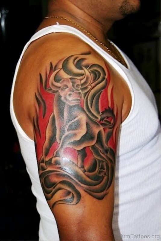 Attractive Bull Tattoo 