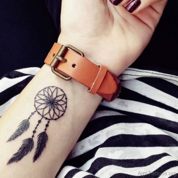 Attractive Dreamcatcher Tattoo On Wrist