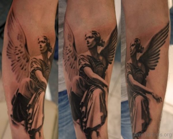 Attractive Guardian Angel Tattoo Design