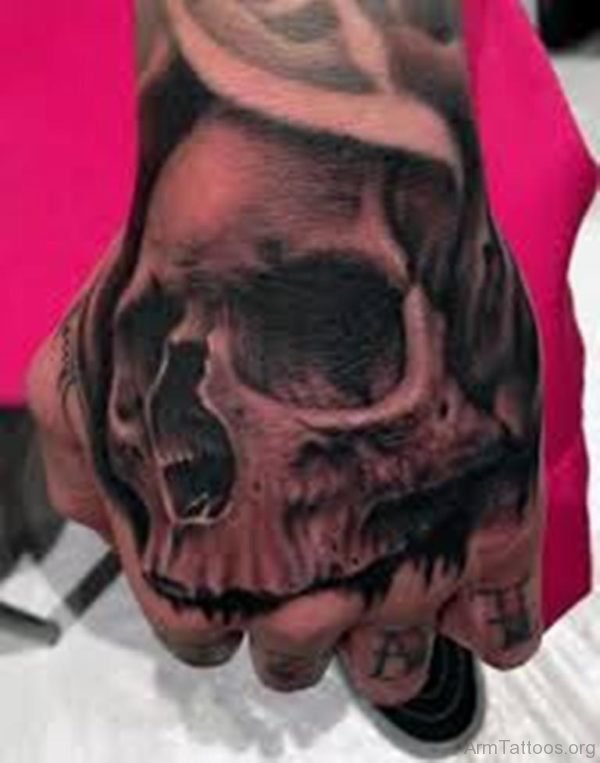 Attractive Skull Tattoo On Hand