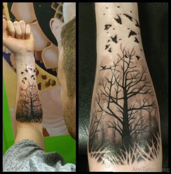 Attractive Tree Tattoo On Arm