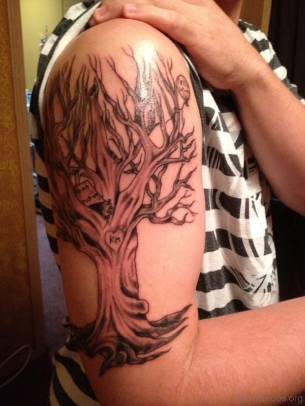 Attractive Tree Tattoo On Shoulder