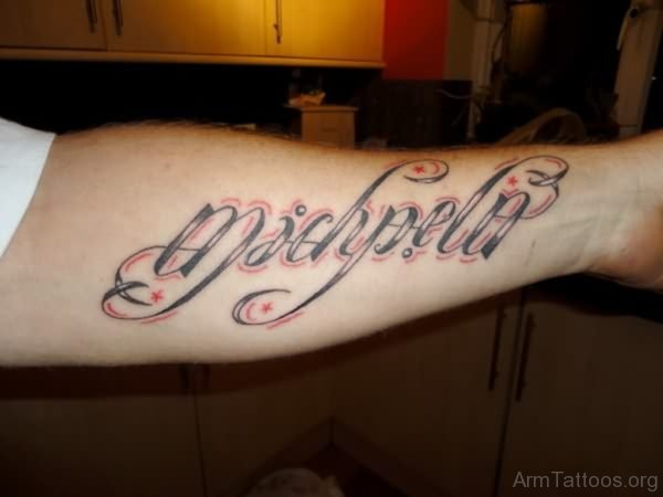 Awesome Ambigram Tattoo On Arm