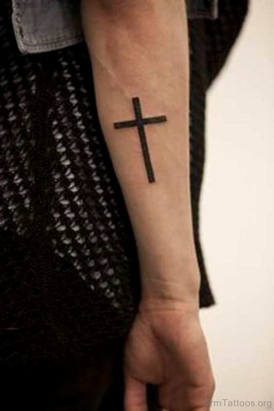 Awesome Cross Tattoo On Arm