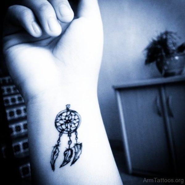 Awesome Dreamcatcher Tattoo On Wrist