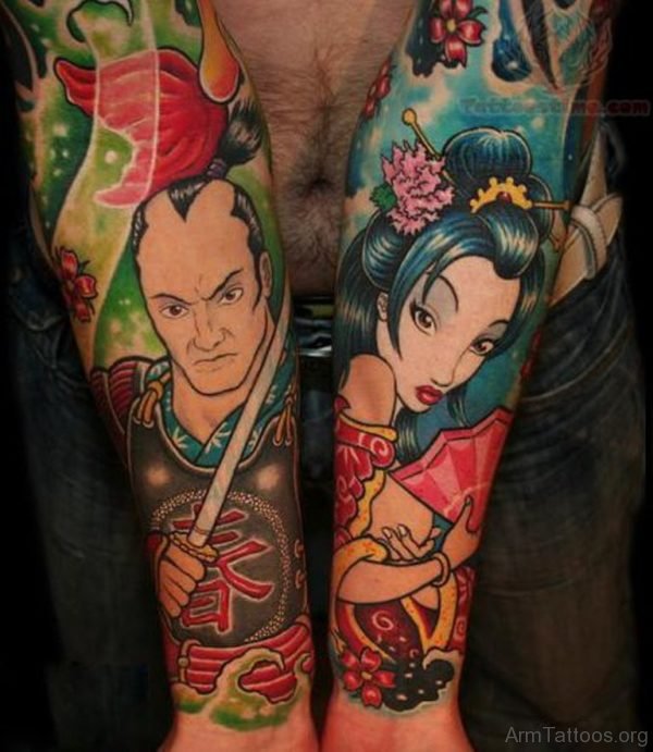 Awesome Geisha Tattoo 