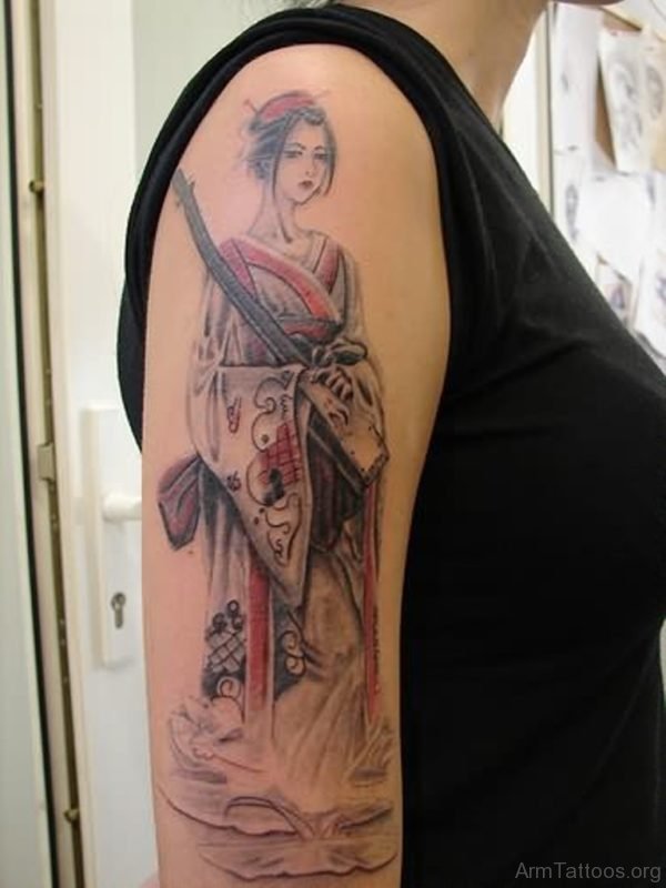Awesome Geisha Tattoo 