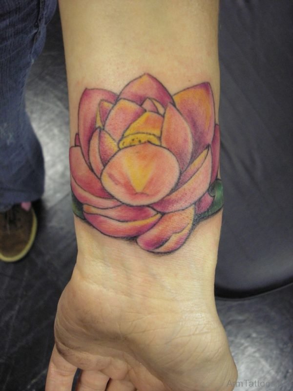 Awesome Lotus Flower Tattoo On Arm 