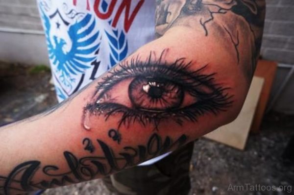 Awesome Realistic Eye Tattoo On Arm 