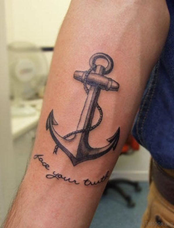 Awesome Rope Anchor Tattoo On Arm